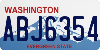 WA license plate ABJ6354