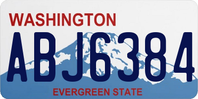 WA license plate ABJ6384