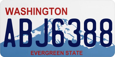 WA license plate ABJ6388