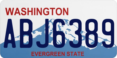 WA license plate ABJ6389