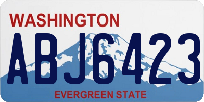 WA license plate ABJ6423
