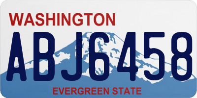 WA license plate ABJ6458