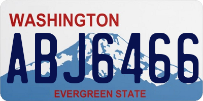 WA license plate ABJ6466
