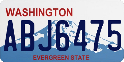 WA license plate ABJ6475