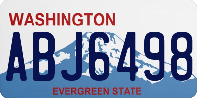 WA license plate ABJ6498