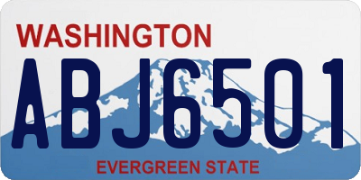 WA license plate ABJ6501