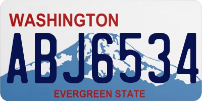 WA license plate ABJ6534