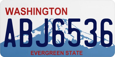 WA license plate ABJ6536