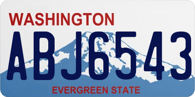 WA license plate ABJ6543