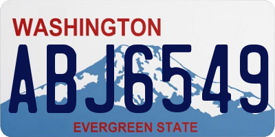 WA license plate ABJ6549