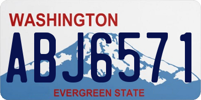 WA license plate ABJ6571