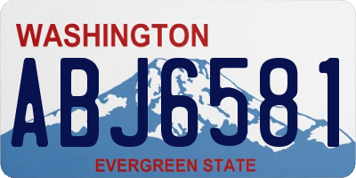WA license plate ABJ6581