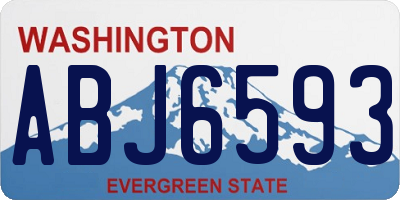 WA license plate ABJ6593