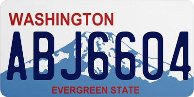 WA license plate ABJ6604