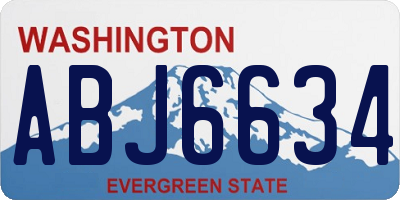WA license plate ABJ6634