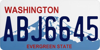 WA license plate ABJ6645