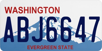 WA license plate ABJ6647
