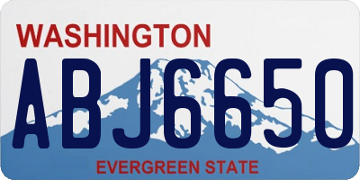 WA license plate ABJ6650