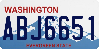 WA license plate ABJ6651