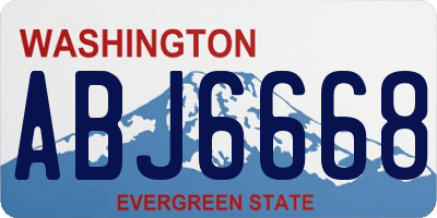 WA license plate ABJ6668