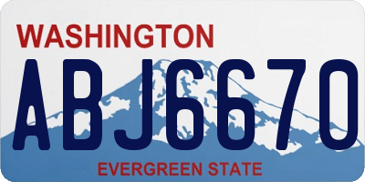 WA license plate ABJ6670