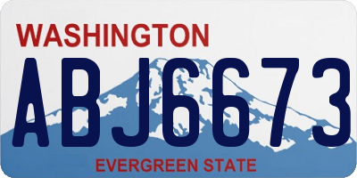 WA license plate ABJ6673
