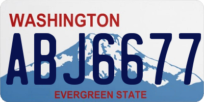 WA license plate ABJ6677