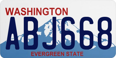 WA license plate ABJ668