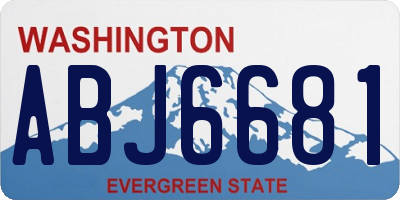 WA license plate ABJ6681
