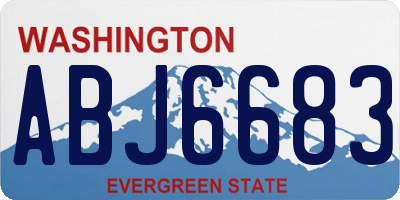 WA license plate ABJ6683