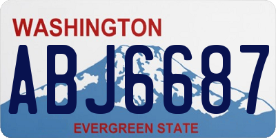 WA license plate ABJ6687