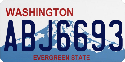 WA license plate ABJ6693