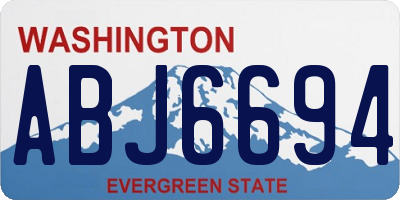WA license plate ABJ6694
