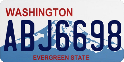 WA license plate ABJ6698