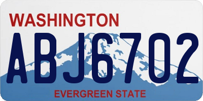 WA license plate ABJ6702