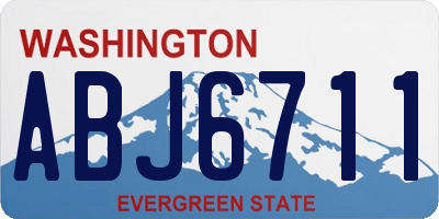 WA license plate ABJ6711