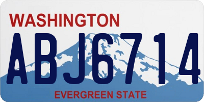 WA license plate ABJ6714