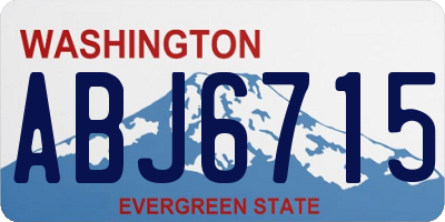 WA license plate ABJ6715