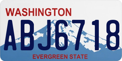 WA license plate ABJ6718