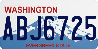 WA license plate ABJ6725