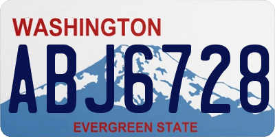 WA license plate ABJ6728