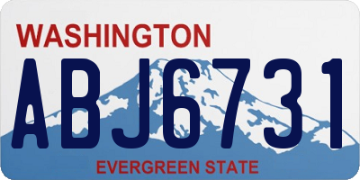 WA license plate ABJ6731