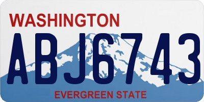 WA license plate ABJ6743