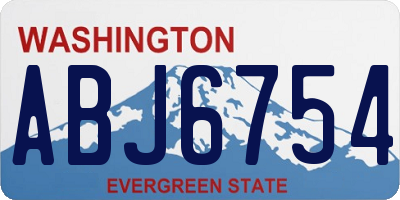 WA license plate ABJ6754