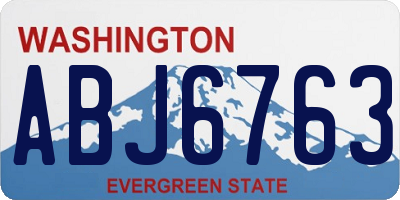 WA license plate ABJ6763