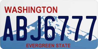 WA license plate ABJ6777