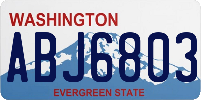 WA license plate ABJ6803