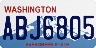 WA license plate ABJ6805