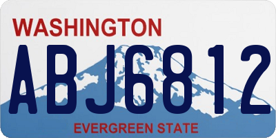 WA license plate ABJ6812
