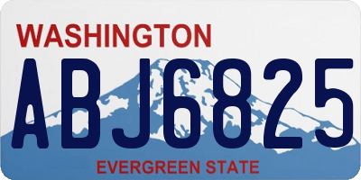 WA license plate ABJ6825